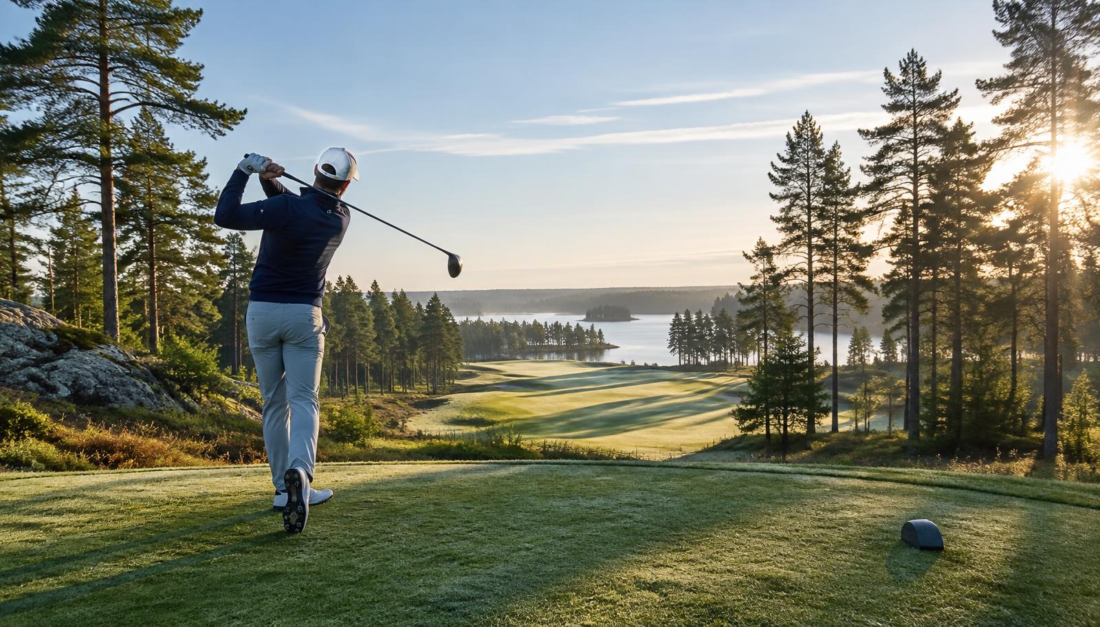 Golfare på svensk bana (illustration)