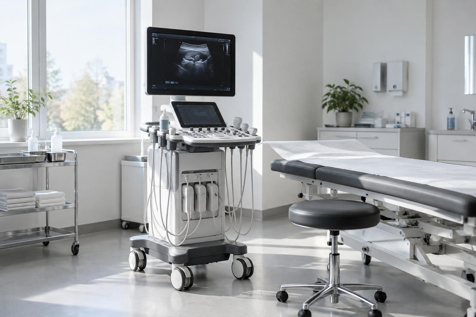 Illustrationsbild av en klinisk undersökningsmiljö med generisk medicinteknisk utrustning.